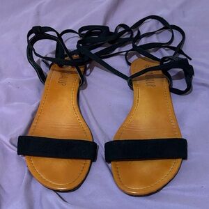 Glam Black and Tan Women's Sandals